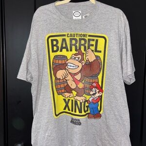 Nintendo Mario Vintage Gray Logo T-Shirt